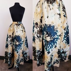 Tie dye splatter full maxi skirt